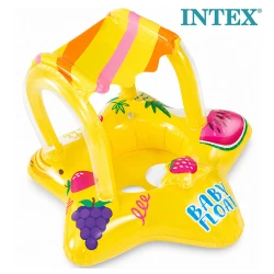 INTEX Starfish Inflatable Baby Float with Sunshade 81 × 79 cm – Toddler Swim Seat with Canopy – Ages 1–3