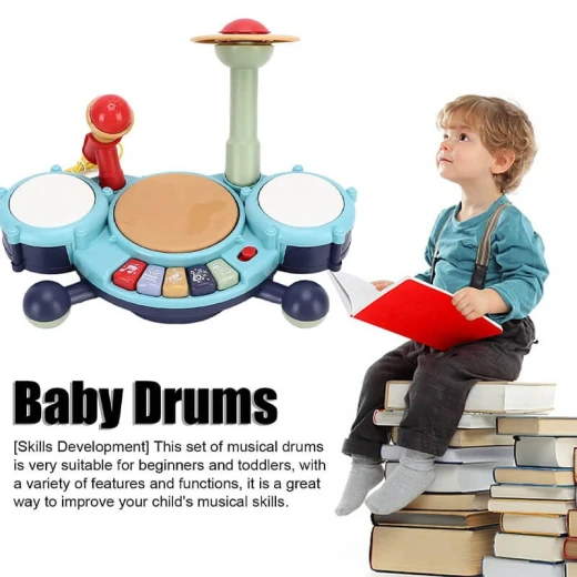 Jazz Music Drum With Lights And Mic 2837b - Rs Toys - Image 3