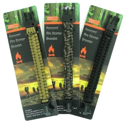 Paracord Survival Bracelet with Fire Starter Unravels to 7 Feet (2.13m) of Strong Paracord Ideal for Camping, Hiking, Fishing, Hunting & Outdoor Adventures