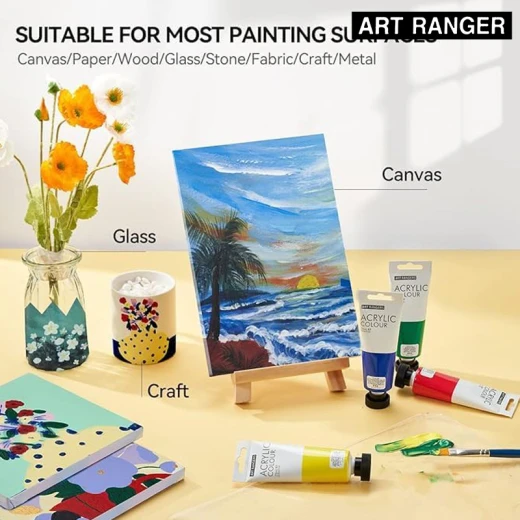 طلاء رسم اكريليك من ارت رينجر لون اخضر وسط  (75 مل) (730) - ألعاب ار اس - Image 4