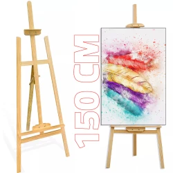 Adjustable Artist Easel Wooden 150 cm Tall Folding Easel for Painting, Sketching and Drawing  (JX-150)
