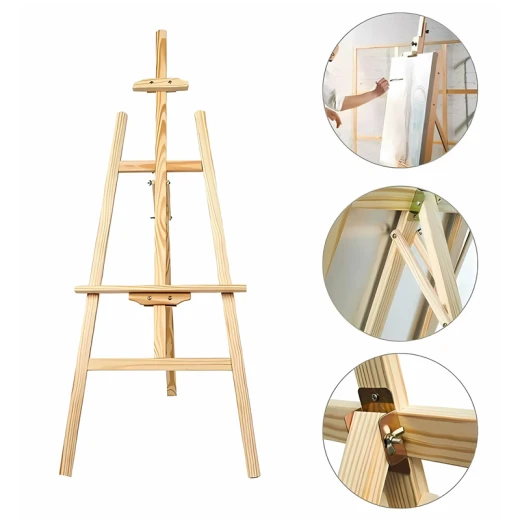 Adjustable Artist Easel Wooden 150 cm Tall Folding Easel for Painting, Sketching and Drawing  (JX-150) - Rs Toys - Image 3