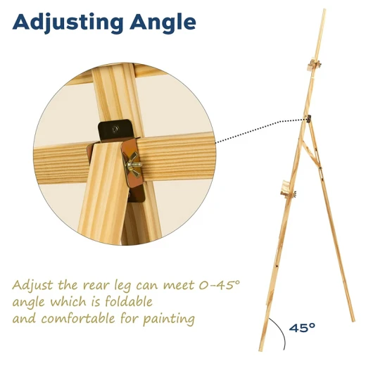 Adjustable Artist Easel Wooden 150 cm Tall Folding Easel for Painting, Sketching and Drawing  (JX-150) - Rs Toys - Image 4