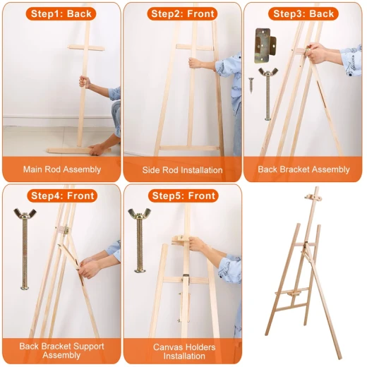 Adjustable Artist Easel Wooden 150 cm Tall Folding Easel for Painting, Sketching and Drawing  (JX-150) - Rs Toys - Image 8