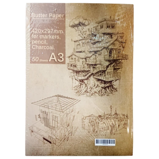 دفتر ورق الزبدة للرسم بالأقلام الماركر، الرصاص، الفحم – حجم ِ42*29.7 سم – 50 ورقة (99136) دفتر ورق الزبدة للرسم بالأقلام الماركر، الرصاص، الفحم – حجم ِ42*29.7 سم – 50 ورقة (99136)