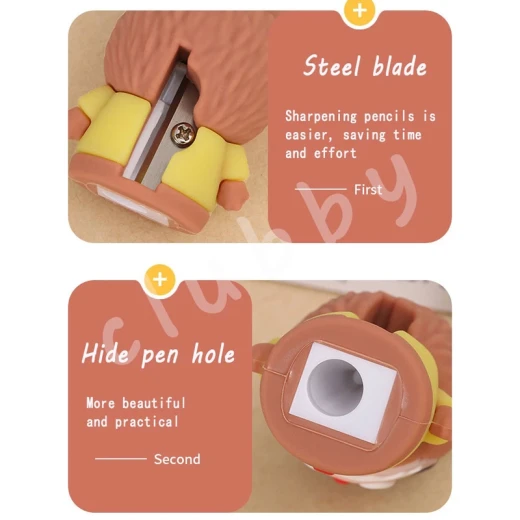 Labubu Rubber Pencil Sharpener 5 cm Brown - Labubu - Image 2