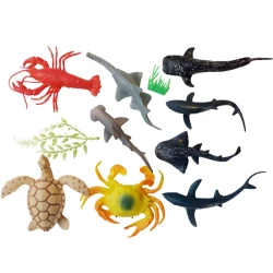 Sea Fish & Sea Animal Figures 11 Pcs Size Approx 13 cm , high quality Filled Plastic (Sea-11-RS)