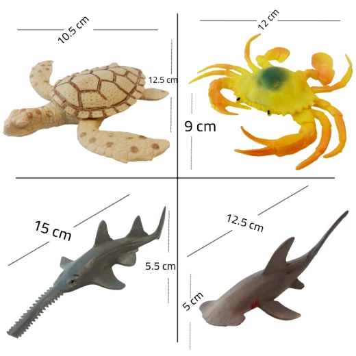 Sea Fish & Sea Animal Figures 11 Pcs Size Approx 13 cm , high quality Filled Plastic (Sea-11-RS) - Rs Toys - Image 4