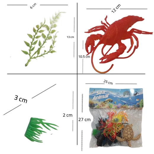 Sea Fish & Sea Animal Figures 11 Pcs Size Approx 13 cm , high quality Filled Plastic (Sea-11-RS) - Rs Toys - Image 3