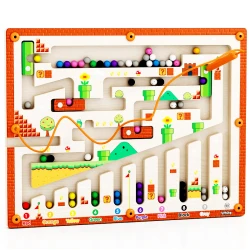 Educational Color & Number Magnetic  Maze Board Wooden Protected With Acrylic Cover 2 Ways To Play Board Size 29 x 22 cm (RS-55)