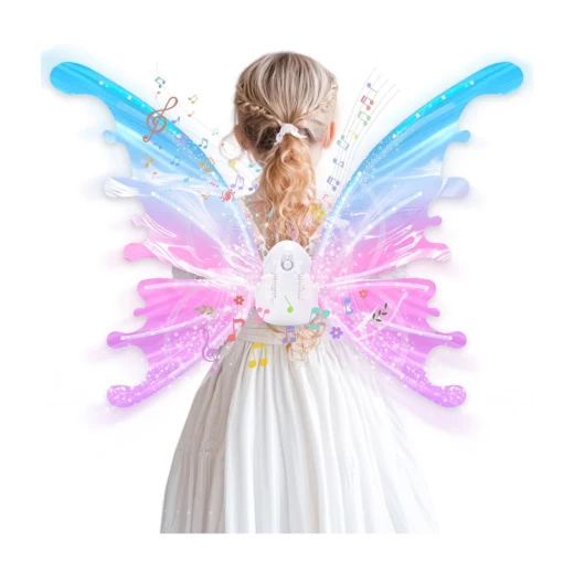 Electric Butterfly Fairy Angel Wings with Colorful LED Lighting & Music, Flapping Motion – Battery Operated for Girls 3+ Electric Butterfly Fairy Angel Wings with Colorful LED Lighting & Music, Flapping Motion – Battery Operated for Girls 3+