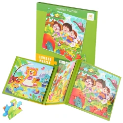 LEVELED PUZZLE - 3 In 1 Phased Magnetic Puzzle , Contests Puzzles 61 PCs Preschool STEM Learning- Suitable for Ages 4 Years & Up (Step 3 A)