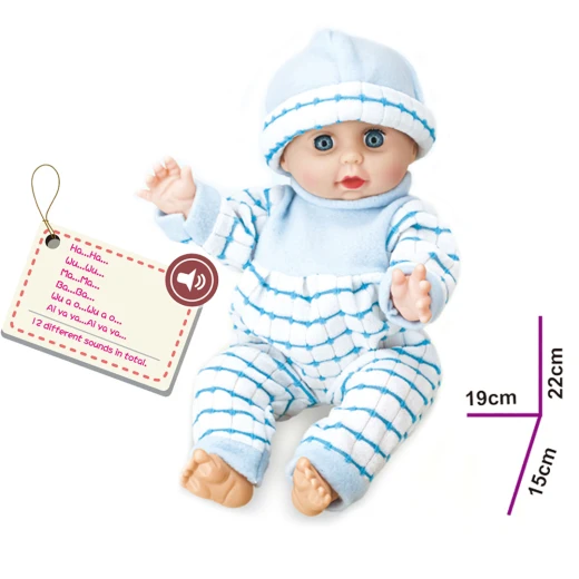Sweet Baby Interactive Doll Playset 33cm with Metal Stroller, 12 Sounds, Feeding, Pee & Sleeping Functions, Baby Care Accessories Included, Baby Doll Toy for Girls Age 3+ - Rs Toys - Image 5