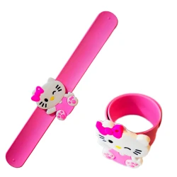 Slap Wrist Bracelet, Made Of High Quality Silica Gel, Hello Kitty Character Theme, 21 cm Length