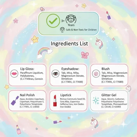 Makeup Set for Kids Girls – Lightweight Portable Pink Toy Make up Kit , Non-Toxic Plastic Set with Lipstick,  , Kids Washable Make up Kit for Girls 3+ Years Lollipop Design Three Layers (LY-002-RS) - Rs Toys - Image 2
