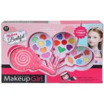 Makeup Set for Kids Girls – Lightweight Portable Pink Toy Make up Kit , Non-Toxic Plastic Set with Lipstick,  , Kids Washable Make up Kit for Girls 3+ Years Lollipop Design Three Layers (LY-002-RS) - Rs Toys