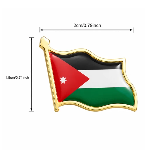 دبوس علم الأردن المعدني ثلاثي الأبعاد – بروش أنيق مطلي بالمينا مع مشبك تثبيت آمن للجاكيتات والقبعات والحقائب والبدلات والإكسسوارات الوطنية (1.8 × 2 سم) - ألعاب ار اس - Image 3