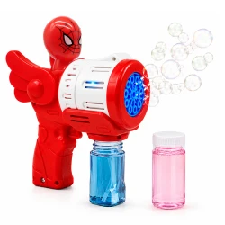 Big Size Spider Man Bubble Gun for Kids – Automatic Electric Bubble Machine with LED Lights, & Bubble Solution – Outdoor Bubble Toy for Ages 5+