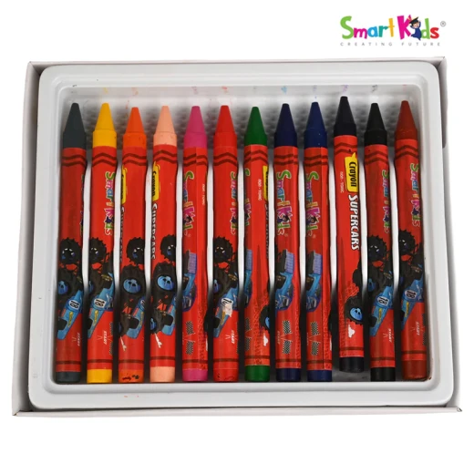 Smart Kids Monster Trucks Printed Design 12-Color Washable Wax Crayon Set for Kids – Safe Non-Toxic Drawing & Coloring Crayons (CR09-RS) - Rs Toys - Image 6
