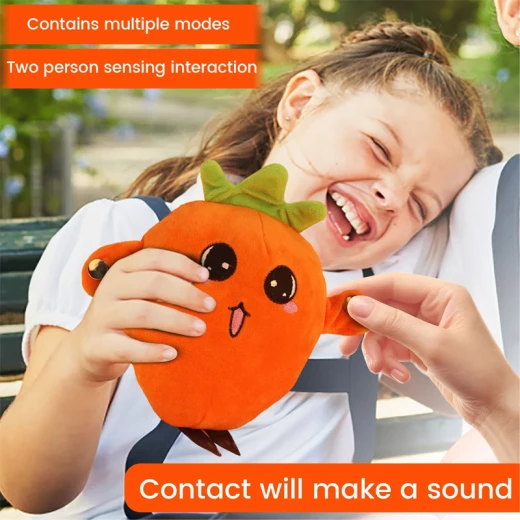 Radish Plush Touch-Sensor Interactive Figure Soft Stuffed Banana Music Piano Battery Operated Cute Learning Education for All Family Solo Mode & Double Mode - Rs Toys - Image 2