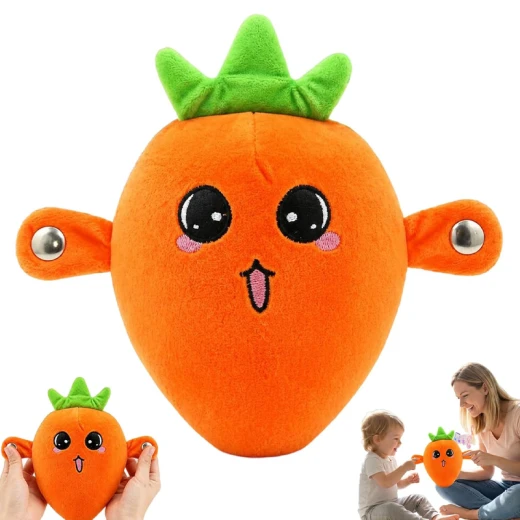 Radish Plush Touch-Sensor Interactive Figure Soft Stuffed Banana Music Piano Battery Operated Cute Learning Education for All Family Solo Mode & Double Mode