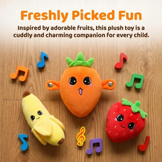 Radish Plush Touch-Sensor Interactive Figure Soft Stuffed Banana Music Piano Battery Operated Cute Learning Education for All Family Solo Mode & Double Mode - Rs Toys - Image 10