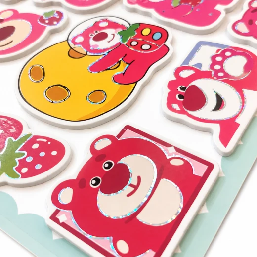 Lotso Bear 3D EVA Foam Stickers for Kids, Colorful Self-Adhesive Raised Stickers for Scrapbooking, Notebooks, 14.5 × 29 cm Sheet (QSE 22701) - Rs Toys - Image 3