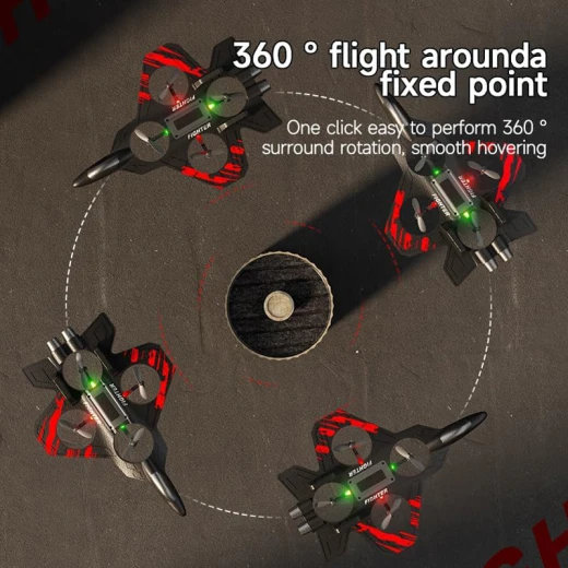 GYRO Remote-Control Drone for Kids, 2.4GHz Jet-Style Aircraft with LED Lights and 360° Rotation, Impact-Resistant EPP Foam, Rechargeable Battery and Spare Propellers (E69) - Rs Toys - Image 3