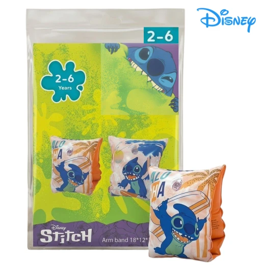 Original Licensed Disney Stitch Kids Inflatable Swimming Arm Bands, Durable PVC Water Arm Band for Children Ages 2–6 Years, Pack of 2, 18 × 12 cm (34798601) Original Licensed Disney Stitch Kids Inflatable Swimming Arm Bands, Durable PVC Water Arm Band for Children Ages 2–6 Years, Pack of 2, 18 × 12 cm (34798601)