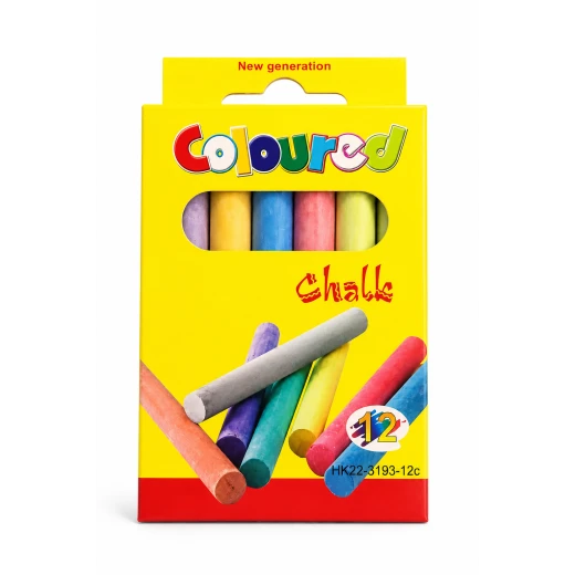 علبة طباشير ملونة 12 قطعة ملونة 8 سم (071) - ألعاب ار اس - Image 8