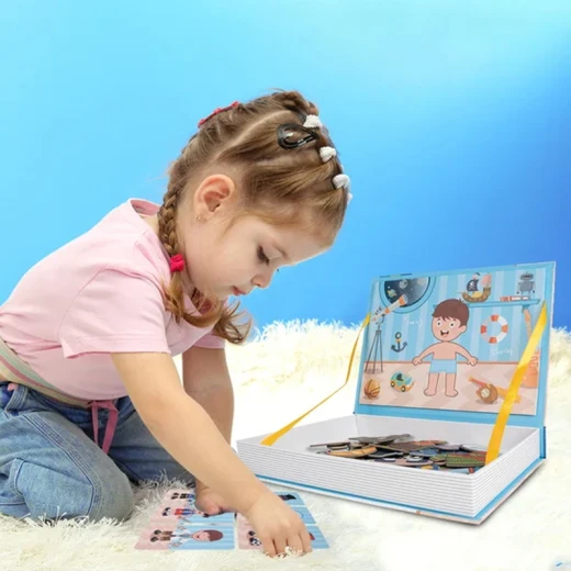 Color Day - Magnetic Puzzle Book, Boy Changing Clothes (59 Pcs) - Suitable for Ages 3 Years & Up - Rs Toys - Image 3