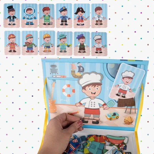 Color Day - Magnetic Puzzle Book, Boy Changing Clothes (59 Pcs) - Suitable for Ages 3 Years & Up - Rs Toys - Image 2