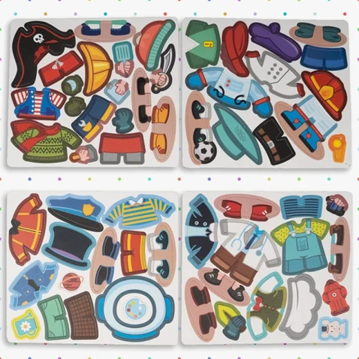 Color Day - Magnetic Puzzle Book, Boy Changing Clothes (59 Pcs) - Suitable for Ages 3 Years & Up - Rs Toys - Image 4