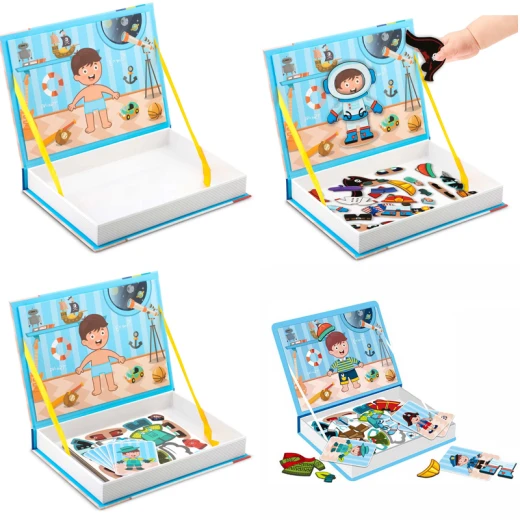 Color Day - Magnetic Puzzle Book, Boy Changing Clothes (59 Pcs) - Suitable for Ages 3 Years & Up - Rs Toys - Image 8