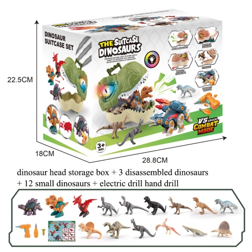 Dinosaur Assembly Toy Set -Realistic Electric DIY Kit with Light & Sound, Inertia Dinosaur Storage Toy | For Ages 3+ - Rs Toys - Image 4
