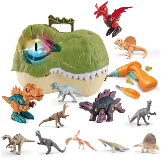 Dinosaur Assembly Toy Set -Realistic Electric DIY Kit with Light & Sound, Inertia Dinosaur Storage Toy | For Ages 3+ - Rs Toys - Image 7