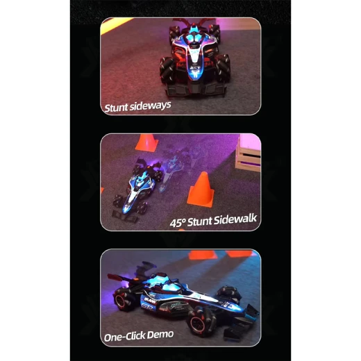 سيارة فورمولا  قابلة للتحكم عن بُعد للعب الخارجي، متعددة الوظائف مع دوران 360°، إضاءة، ومؤثر رش، بمقاس 1:10 – لون عشوائي (03) - ألعاب ار اس - Image 3