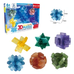 6-Piece 3D Puzzle Brain Teasers for Kids & Adults – IQ Test Educational Toys, Logical Thinking Games, Patience & Problem-Solving – For Ages 6+