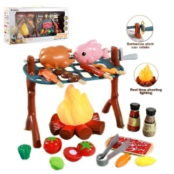 22-Piece Kids Campfire Play Set with Light and Sound, BBQ Grill and Accessories for Indoor & Outdoor Camping – For Ages 3+