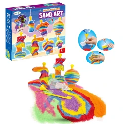 Glow in the Dark Sand Art Kit for Kids 7 Clear Shape Bottles with 8 Sand Colors Including Fluorescent Sand Creative DIY Activity for Ages 5+