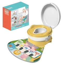 Kids Potty Chair with Musical Mat - 4-in-1 Multi-Functional Toddler Toilet Training Seat, Portable Travel Potty - For Ages 6m+