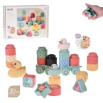 Soft Pastel Rubber Blocks with Cute Ducks - 30 Piece Set for Children Ages 18 Months and Up - Rs Toys