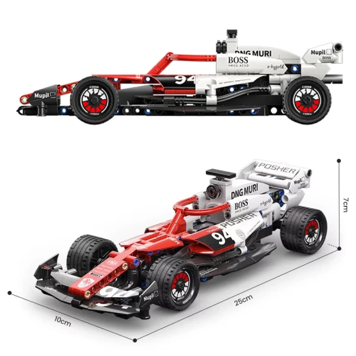 DREAMAMSTER Formula 1 Technical Blocks 276 Pcs Pull-Back Drive Rubber Wheels Realistic model (DG1003-RS) - Rs Toys - Image 5