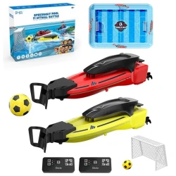 SpeedBoat Pool Football Battle Remote Control Boat Set ,mini ball, inflatable pool, and football goal accessories – Ages 8+