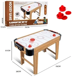 Wooden Air Hockey Table with Legs - 76 × 38 × 61 cm - Indoor Hockey Game for Family - Ages 6+