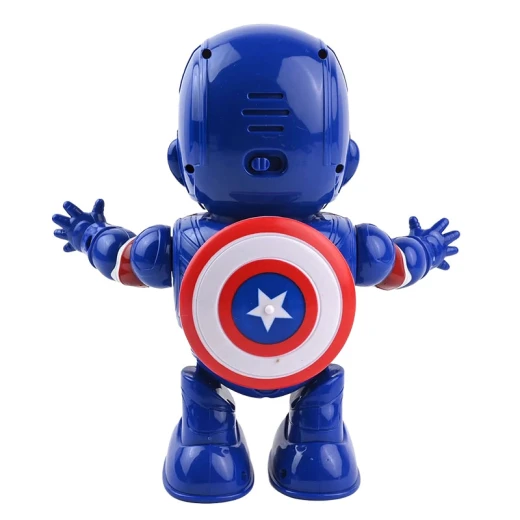 Captain America Dance Hero Interactive Toy for Kids with Walking, Dancing, Music, Colorful LED Lights, Automatic Turning, Direction Change & Shield, Ages 8 Months+ - Rs Toys - Image 3