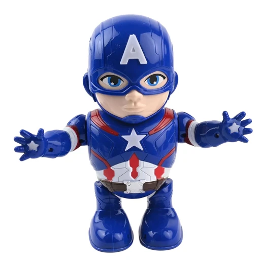 Captain America Dance Hero Interactive Toy for Kids with Walking, Dancing, Music, Colorful LED Lights, Automatic Turning, Direction Change & Shield, Ages 8 Months+ - Rs Toys - Image 4