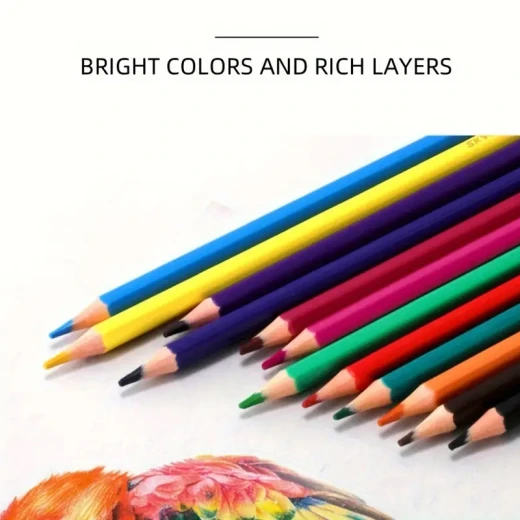 HAPPY MOON Wood Free Hexagon Oily Colour Pencil Pack Of 12 Colors With Eraser (SG-6712E-RS) - Rs Toys - Image 6