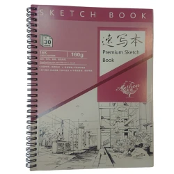 Arthen Premium Spiral  Sketch Drawing  Book 30 Sheets 160 gram Warm Color Size  19.5 x 26.7 cm Assorted Color (JMD-1306-16K)