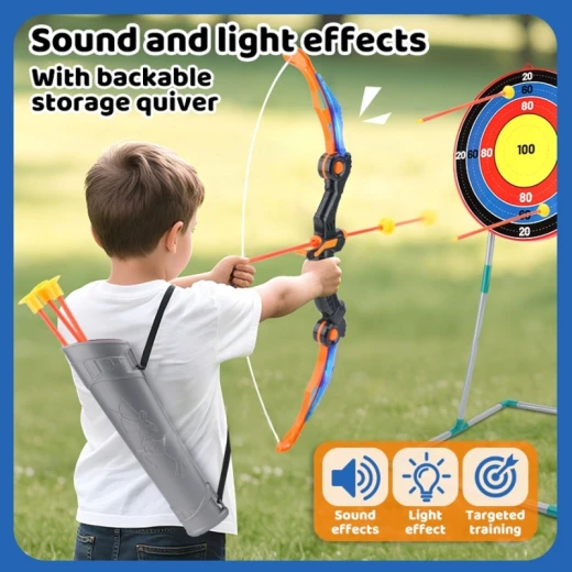 Sport Set Shooting Game Bow & Arrow Set for Kids , Archer With Sound & Light For Age 6 Years + (ZG270-509-RS) - Rs Toys - Image 4